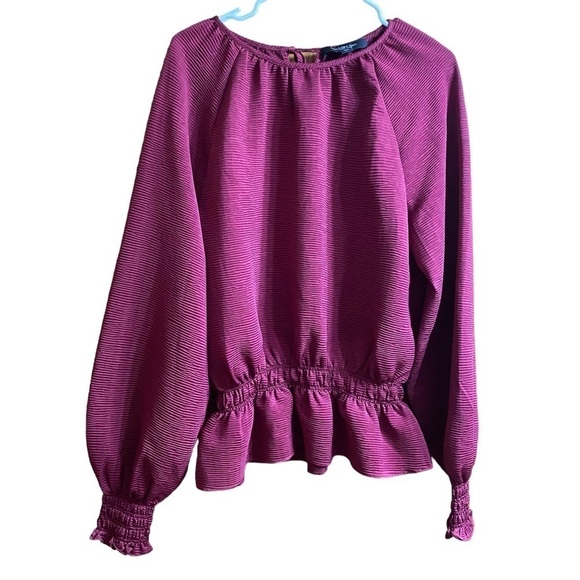Marc New York Tops - Marc New York Burgundy Peasant Top Long Sleeve Shirt Size Medium